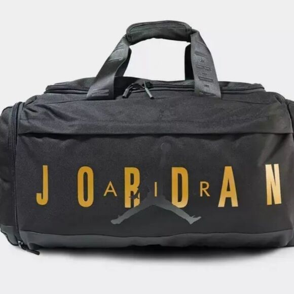Jordan Small Velocity Duffel Bag- Black/Gold - Picture 1 of 10